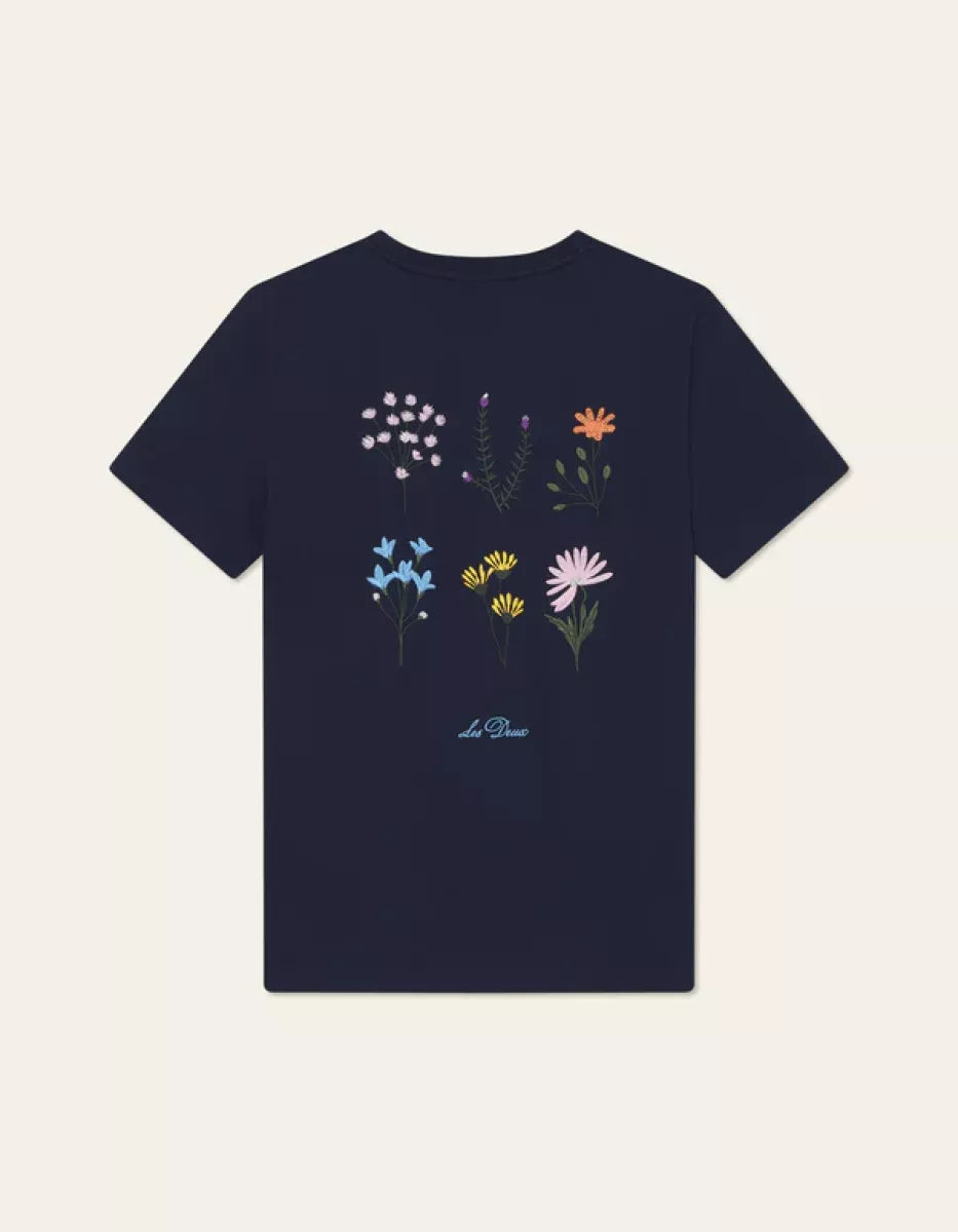Les Deux Les Deux Wild Flower T-Shirt Donker blauw