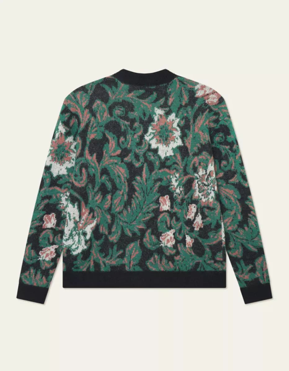 Les Deux Les Deux Alex Jacquard Cardigan Knit Zwart dessin