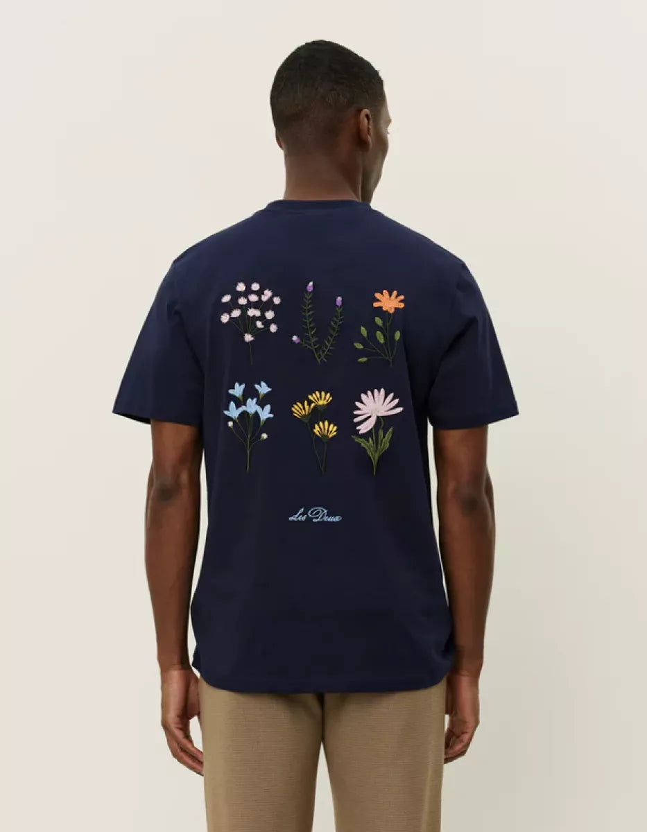 Les Deux Les Deux Wild Flower T-Shirt Donker blauw