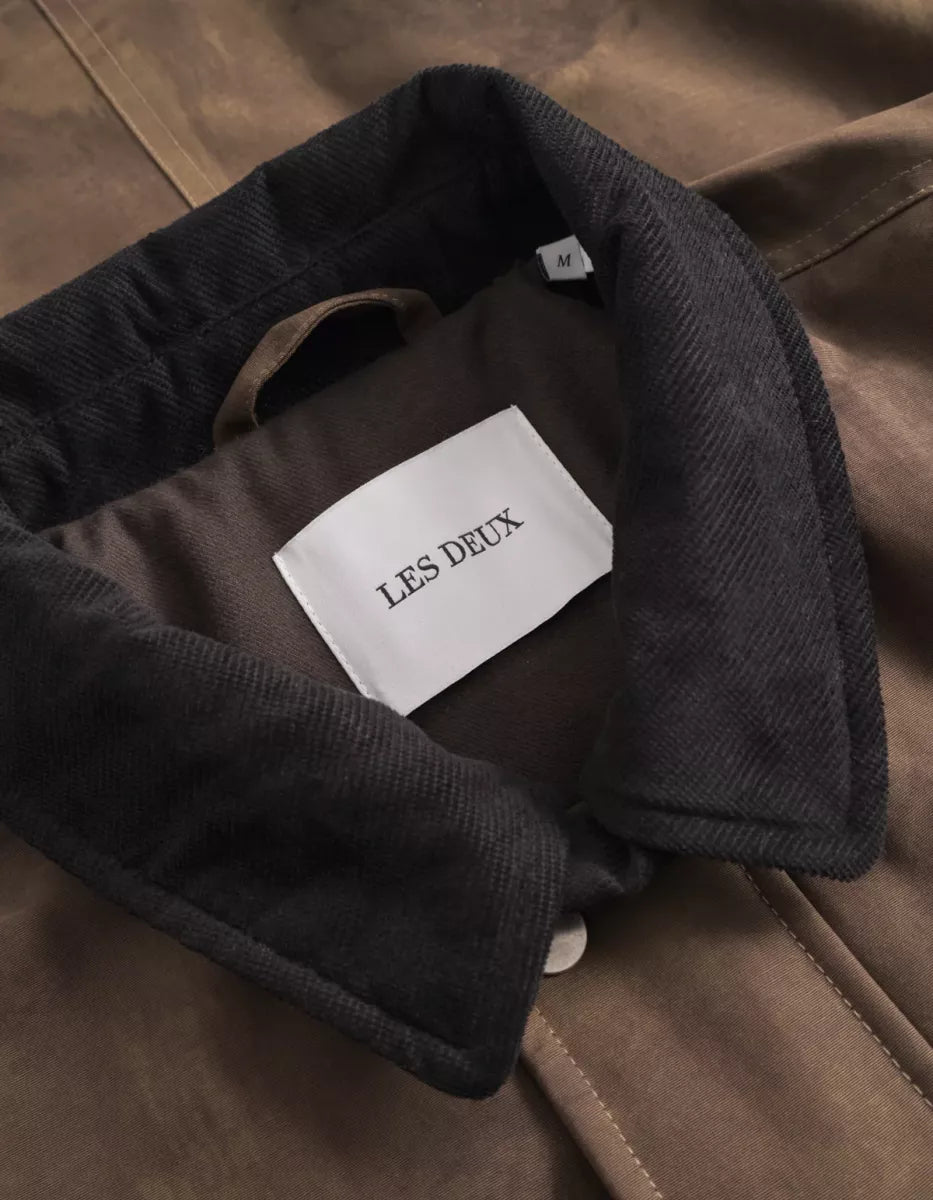 Les Deux Les Deux Montana AOP Cotton Jacket Donkerbruin