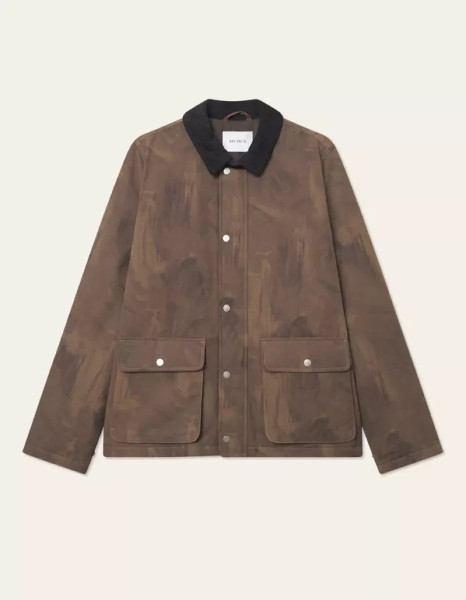 Les Deux Les Deux Montana AOP Cotton Jacket Donkerbruin