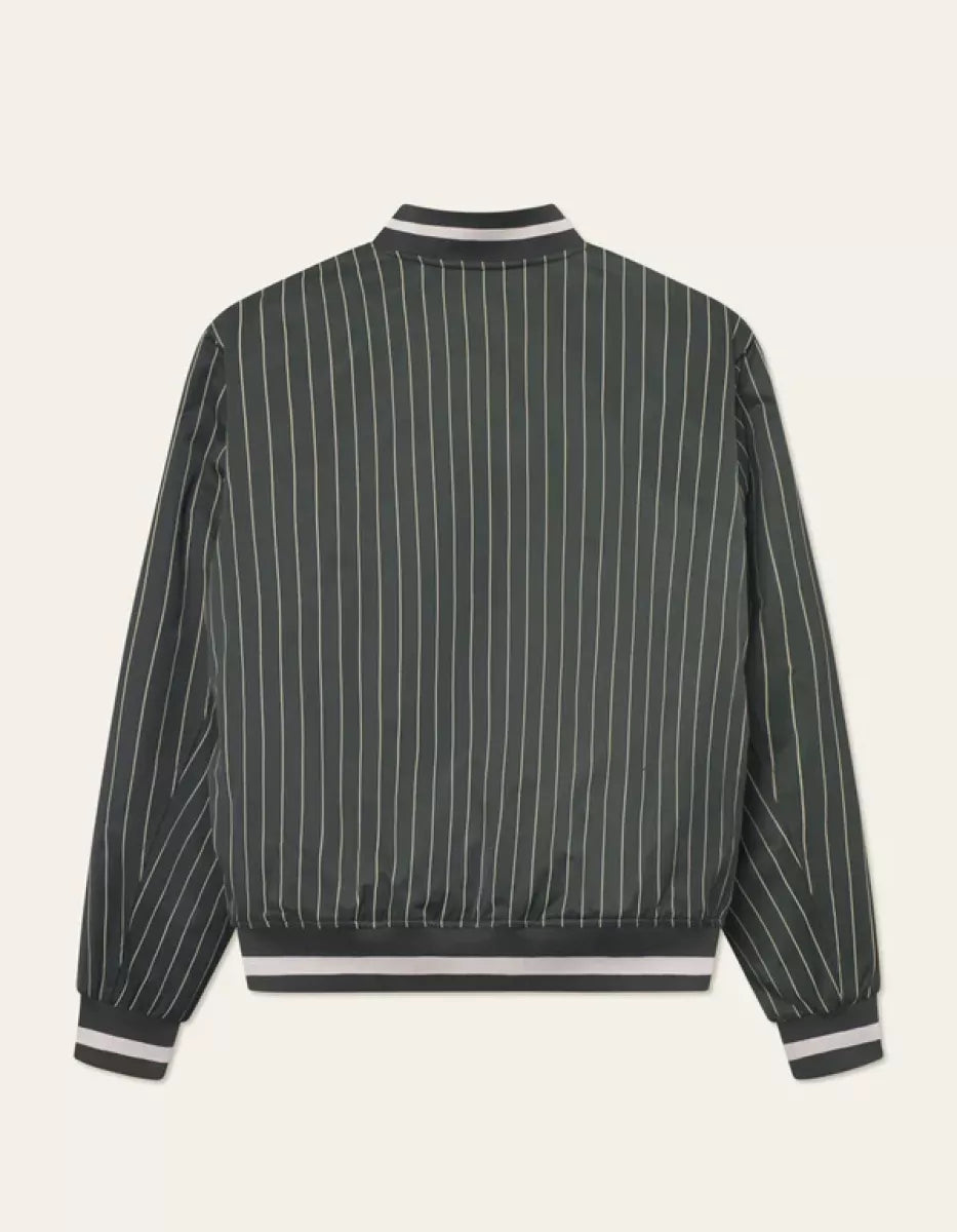 Les Deux Les Deux Varsity Tech Pinstripe Jacket Groen