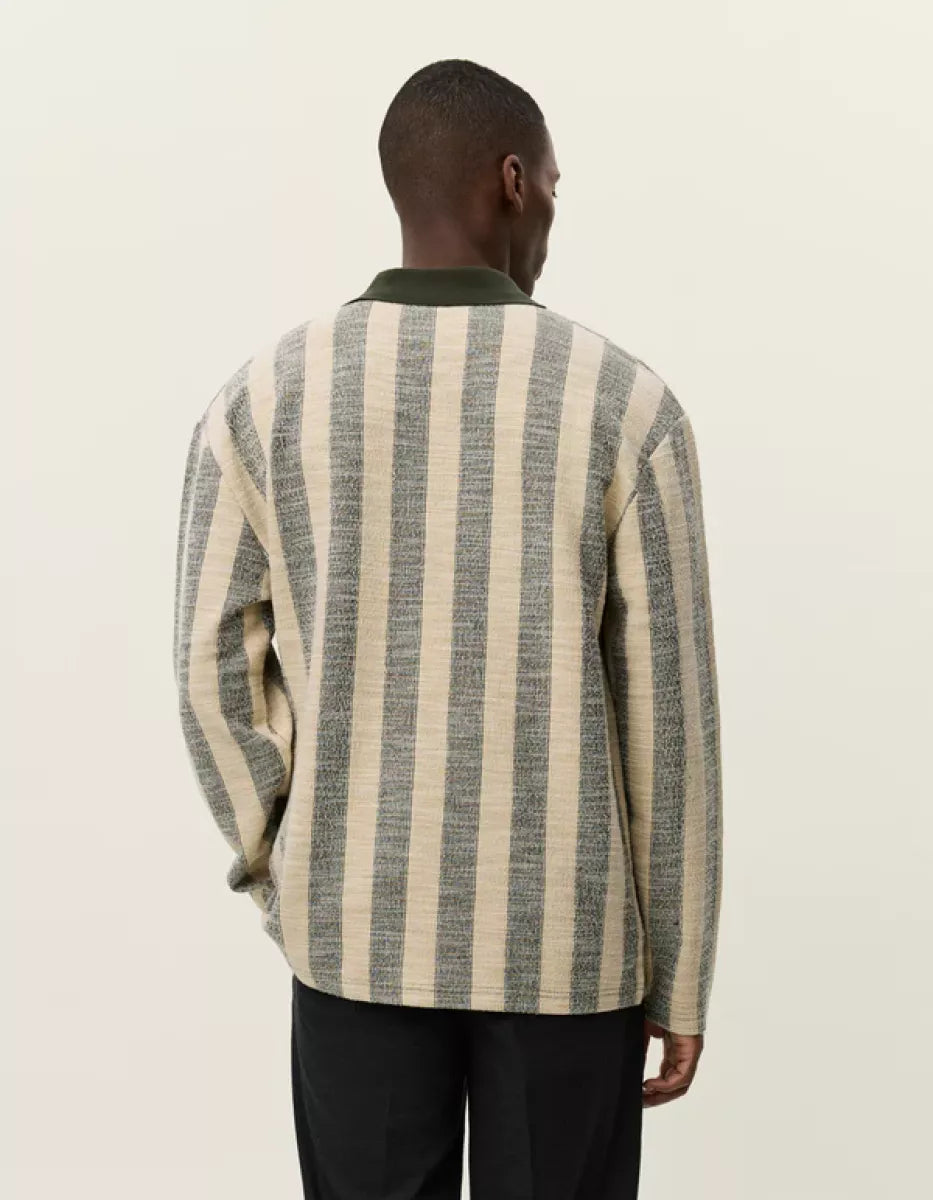Les Deux Les Deux Bowie Jacquard LS Polo Grijs dessin