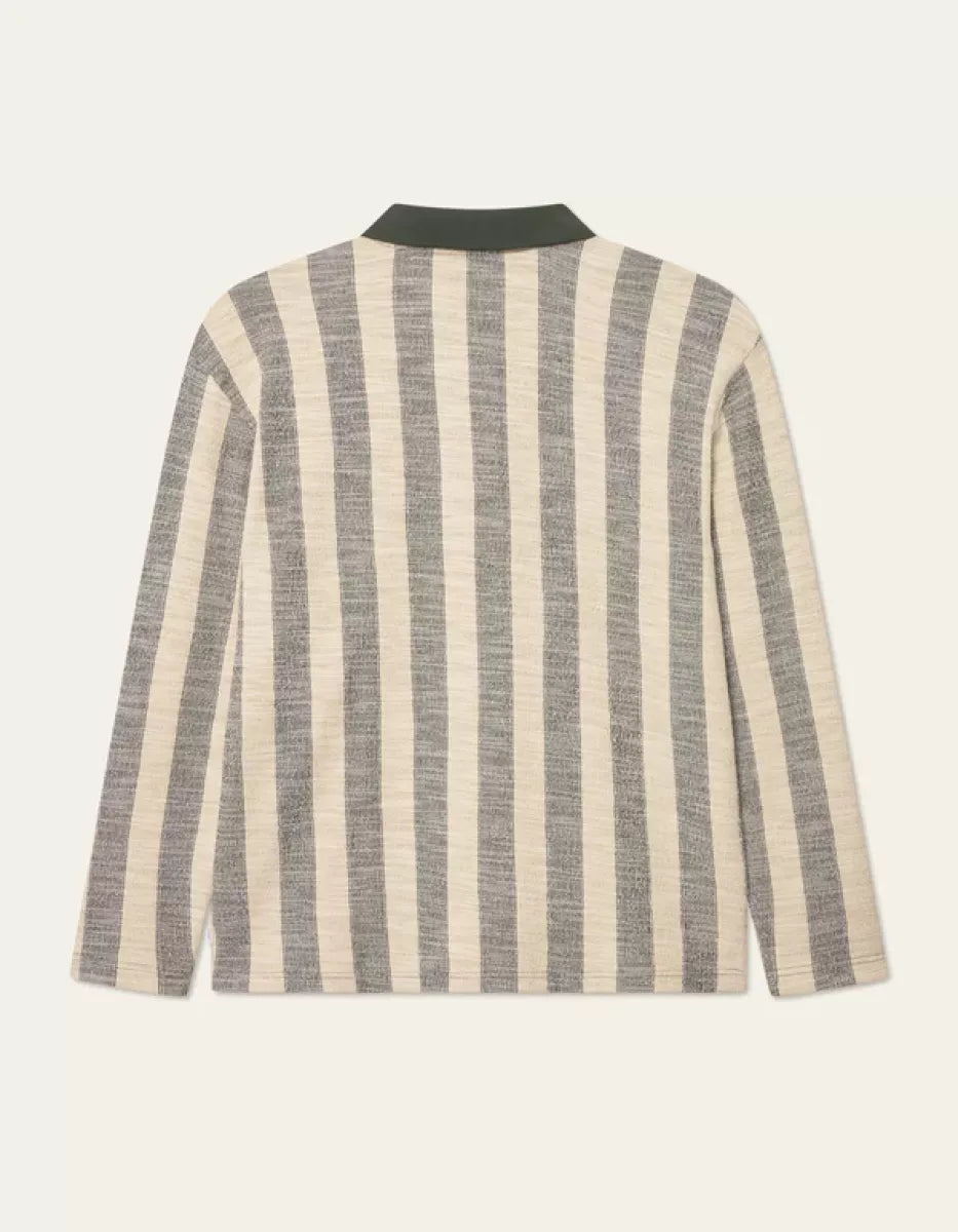 Les Deux Les Deux Bowie Jacquard LS Polo Grijs dessin