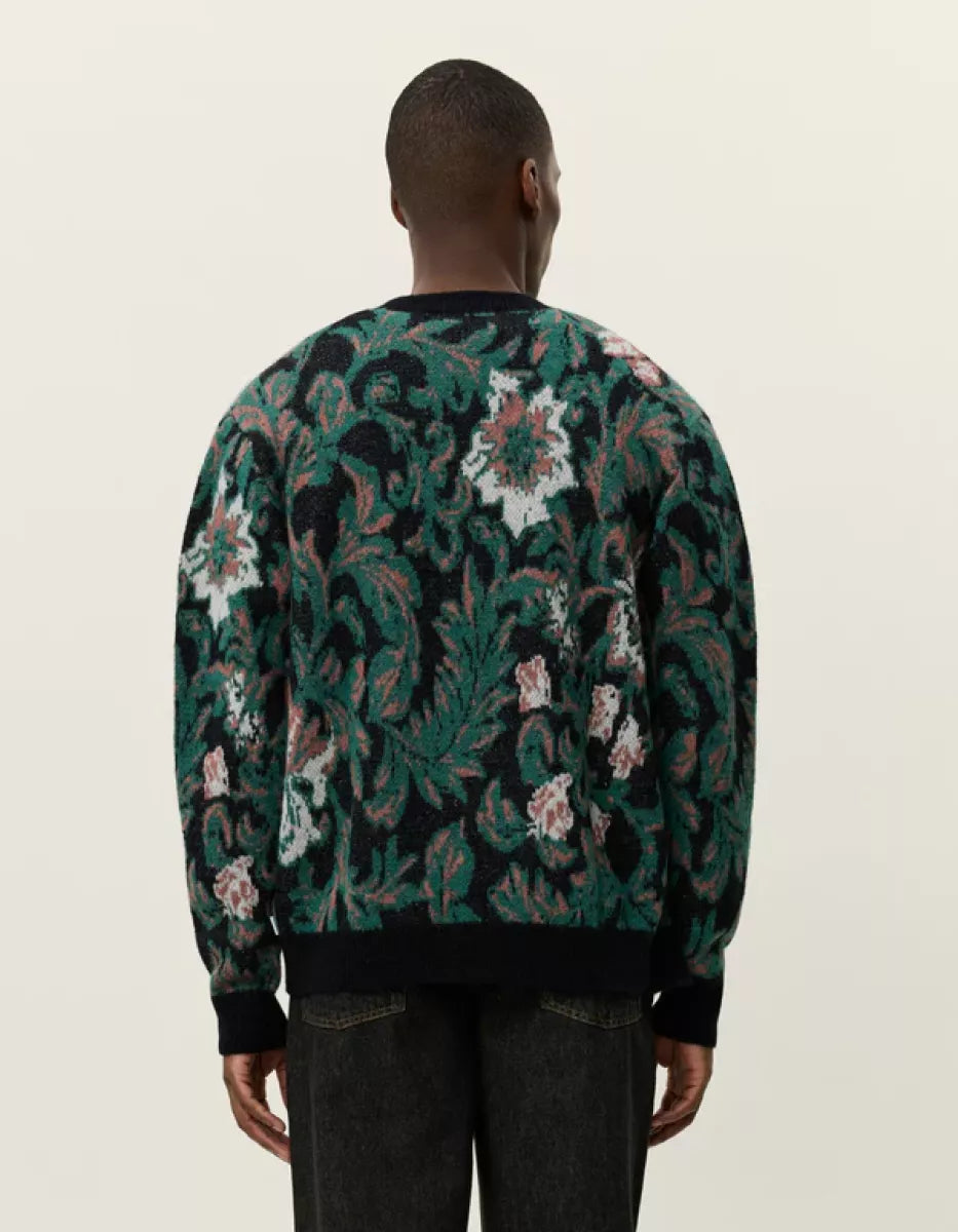 Les Deux Les Deux Alex Jacquard Cardigan Knit Zwart dessin