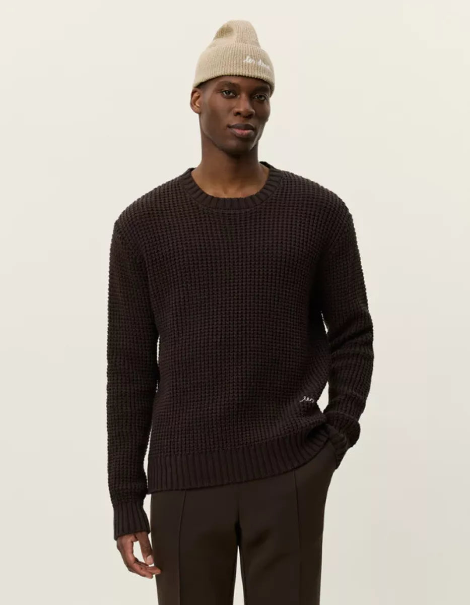 Les Deux Les Deux Alvin Waffle Crewneck Knit Bruin