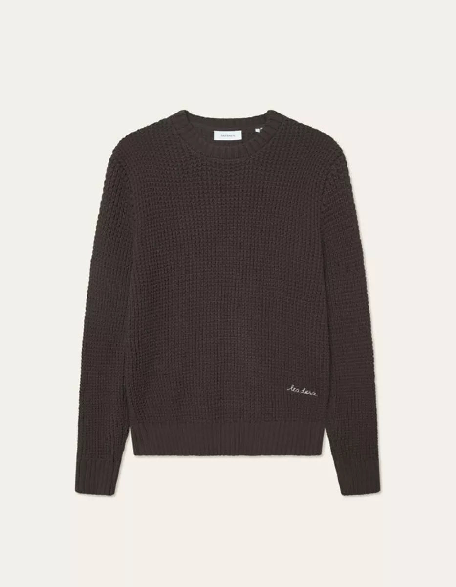 Les Deux Les Deux Alvin Waffle Crewneck Knit Bruin