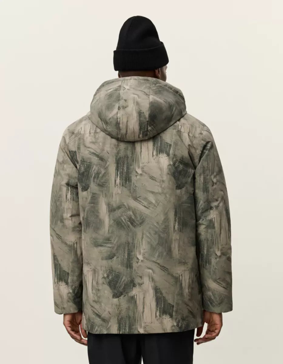 Les Deux Les Deux Nate Printed Padded Coat Bruin dessin