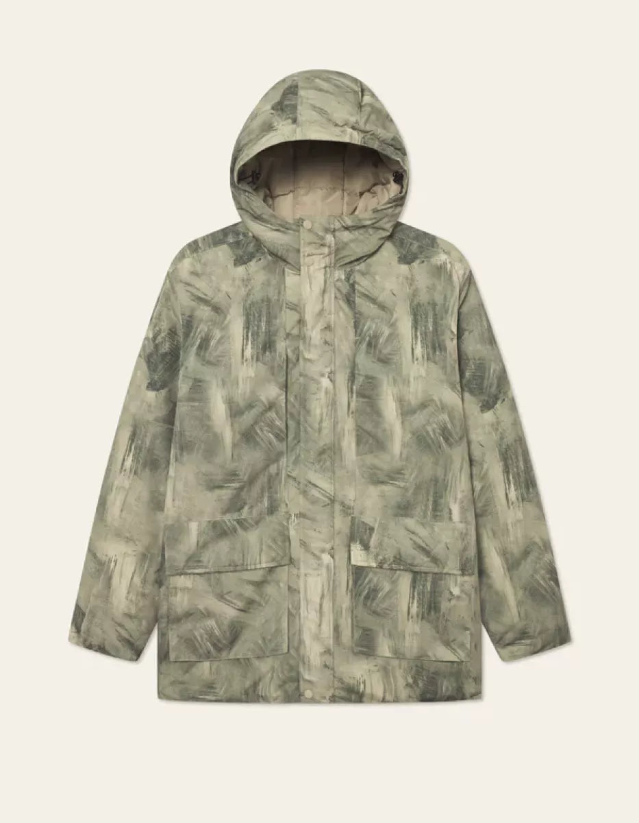 Les Deux Les Deux Nate Printed Padded Coat Bruin dessin