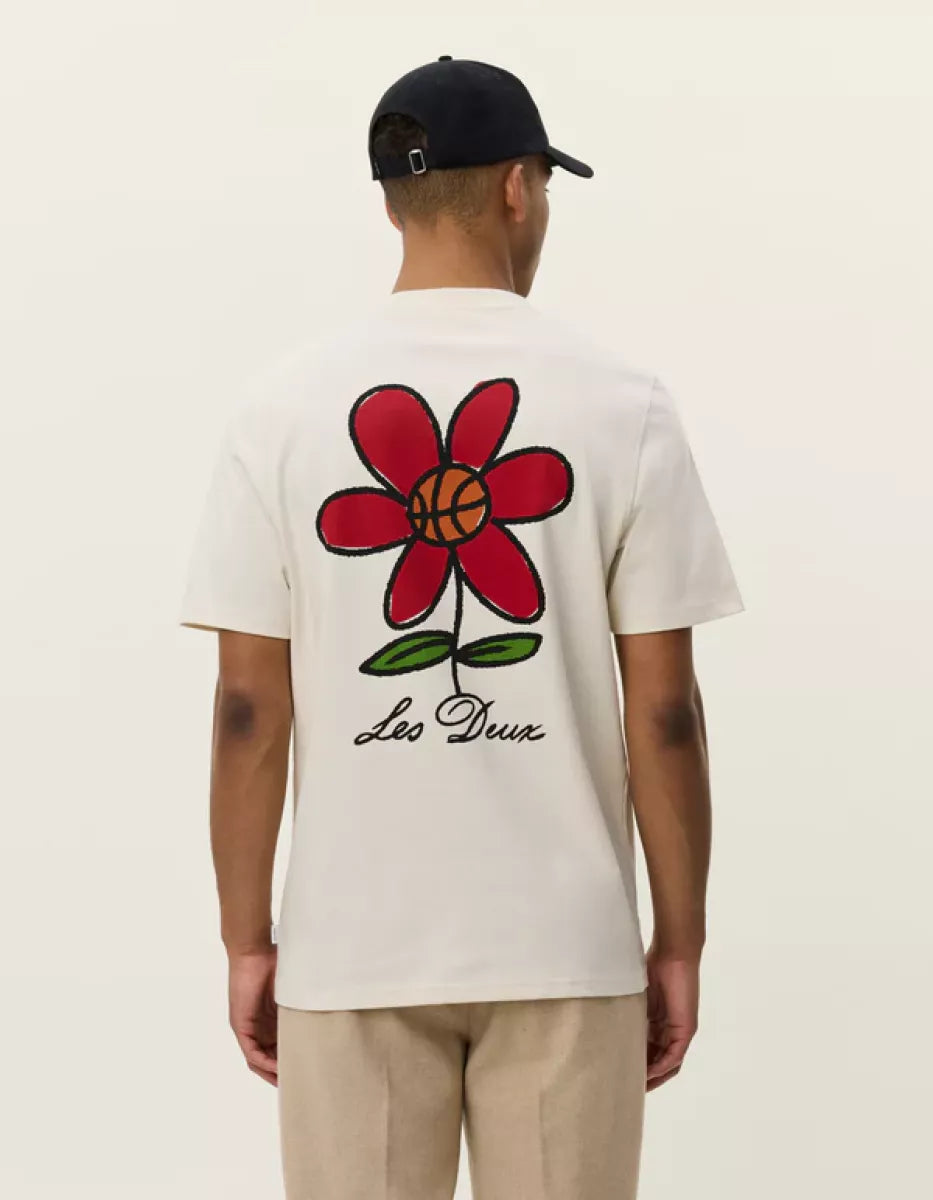 Les Deux Les Deux Flower Basket T-Shirt Wit
