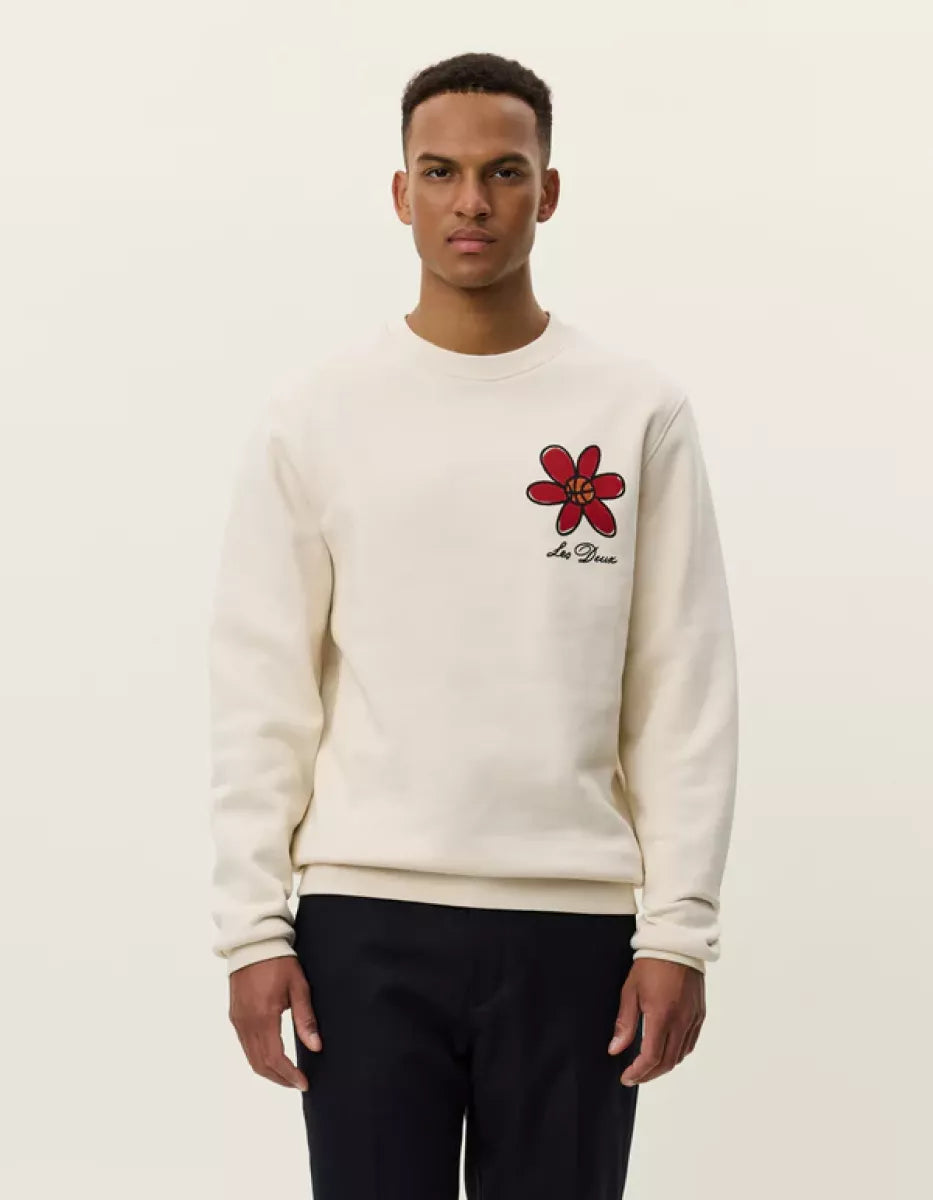 Les Deux Les Deux Flower Basket Sweatshirt Wit