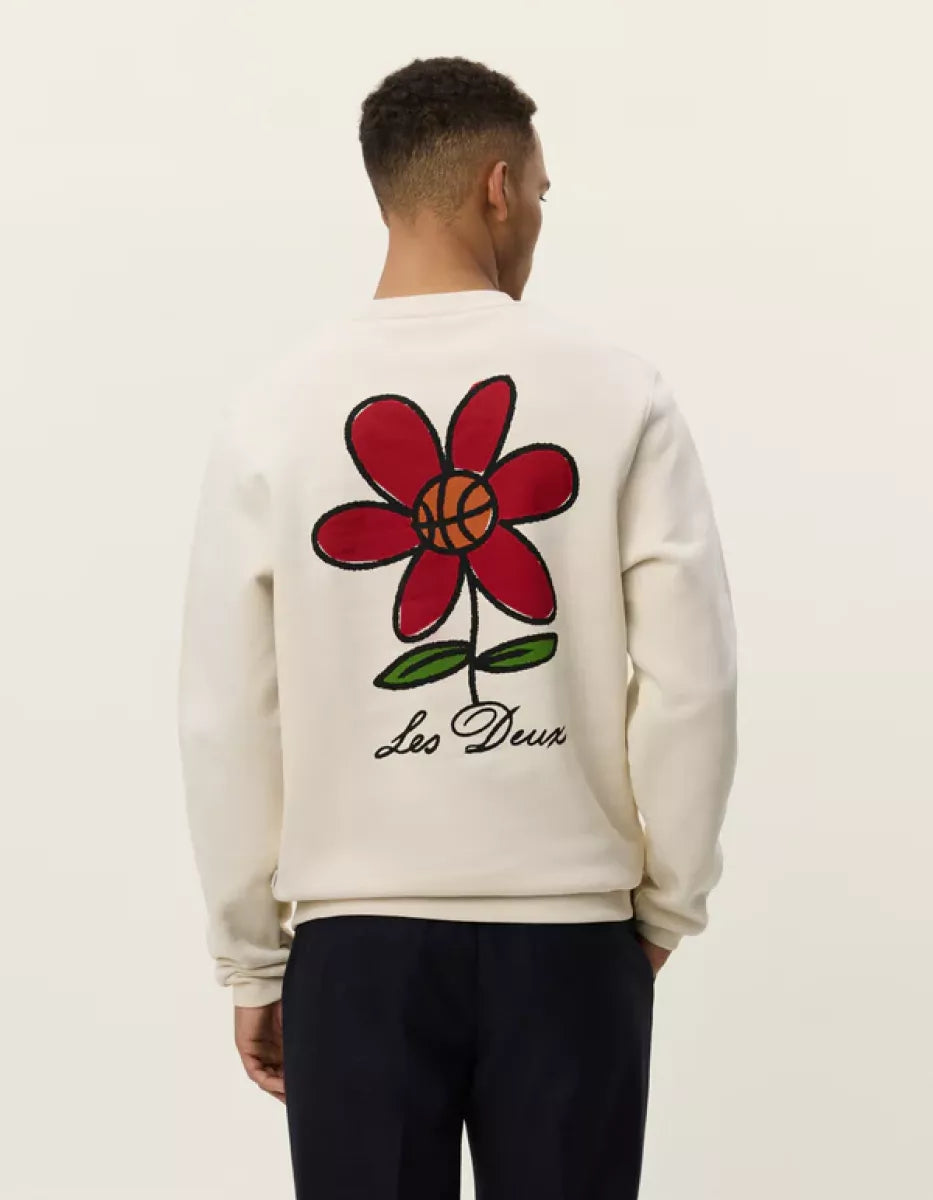 Les Deux Les Deux Flower Basket Sweatshirt Wit
