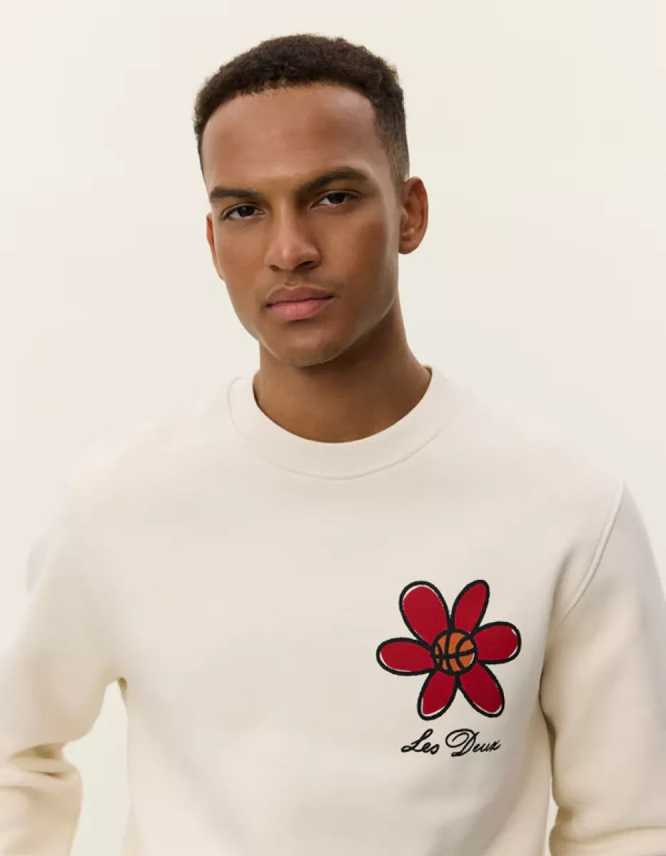 Les Deux Les Deux Flower Basket Sweatshirt Wit