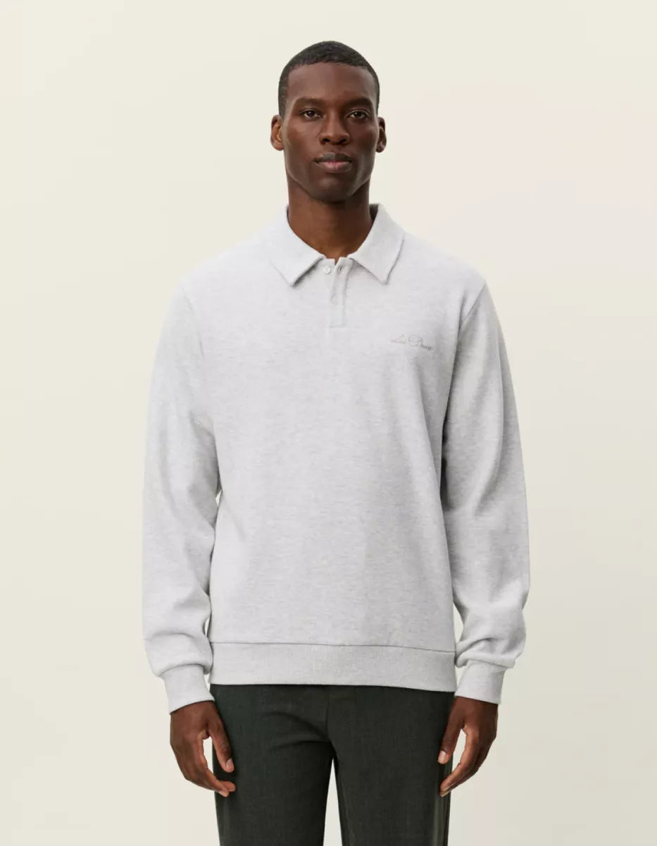 Les Deux Les Deux Ben Polo Pique Sweatshirt Licht grijs