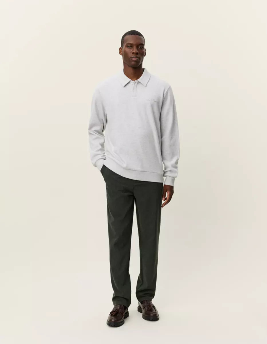 Les Deux Les Deux Ben Polo Pique Sweatshirt Licht grijs