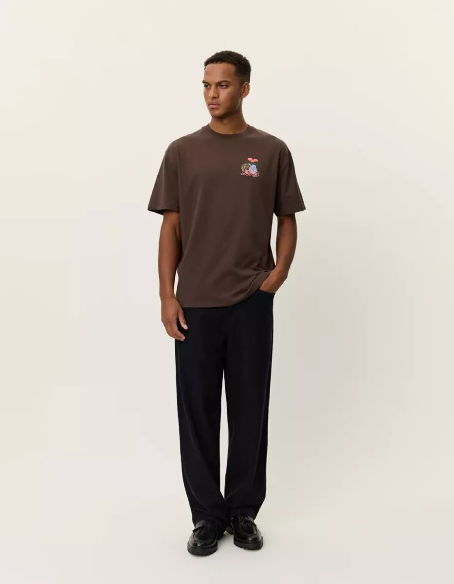 Les Deux Les Deux Cole Table T-Shirt - 1001106 Bruin