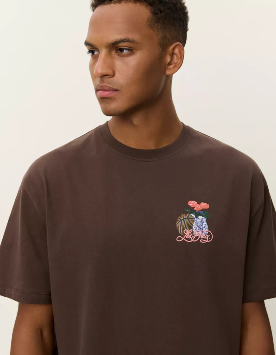 Les Deux Les Deux Cole Table T-Shirt - 1001106 Bruin