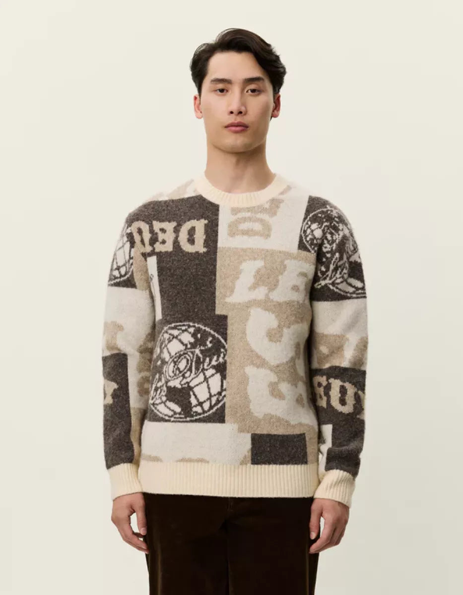 Les Deux Les Deux Globe Crewneck Knit Multicolor