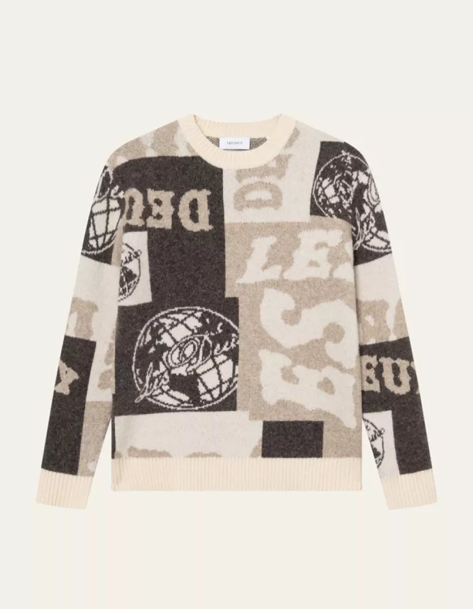 Les Deux Les Deux Globe Crewneck Knit Multicolor