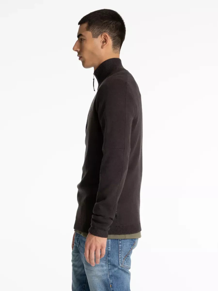 Chasin Chasin OSCAR HALF ZIP Donkerbruin