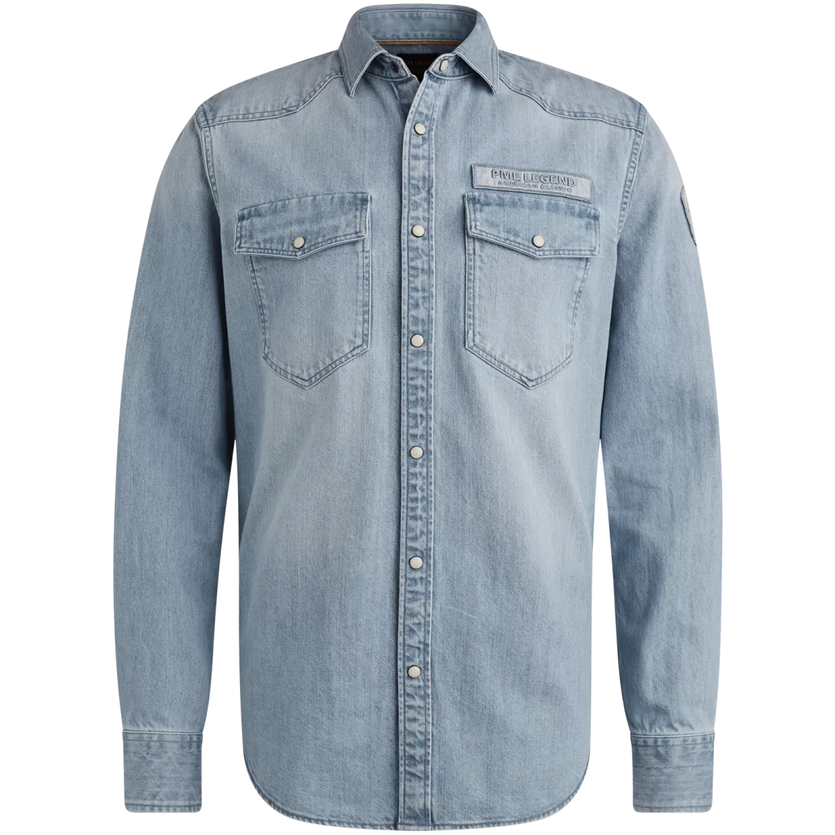 PME Legend PME Legend Long Sleeve Shirt Bleach Indigo de Denim Shirt