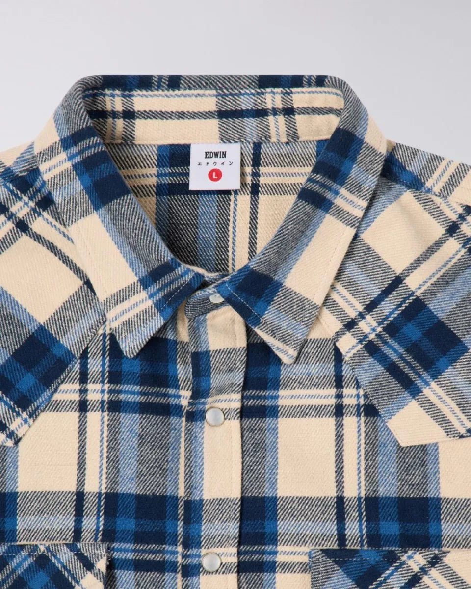 Edwin Edwin Western Shirt LS Madras Checks Blauw