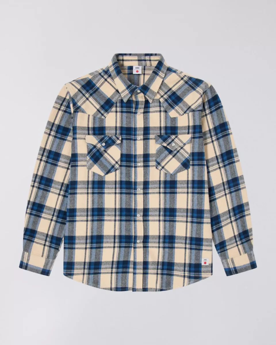Edwin Edwin Western Shirt LS Madras Checks Blauw
