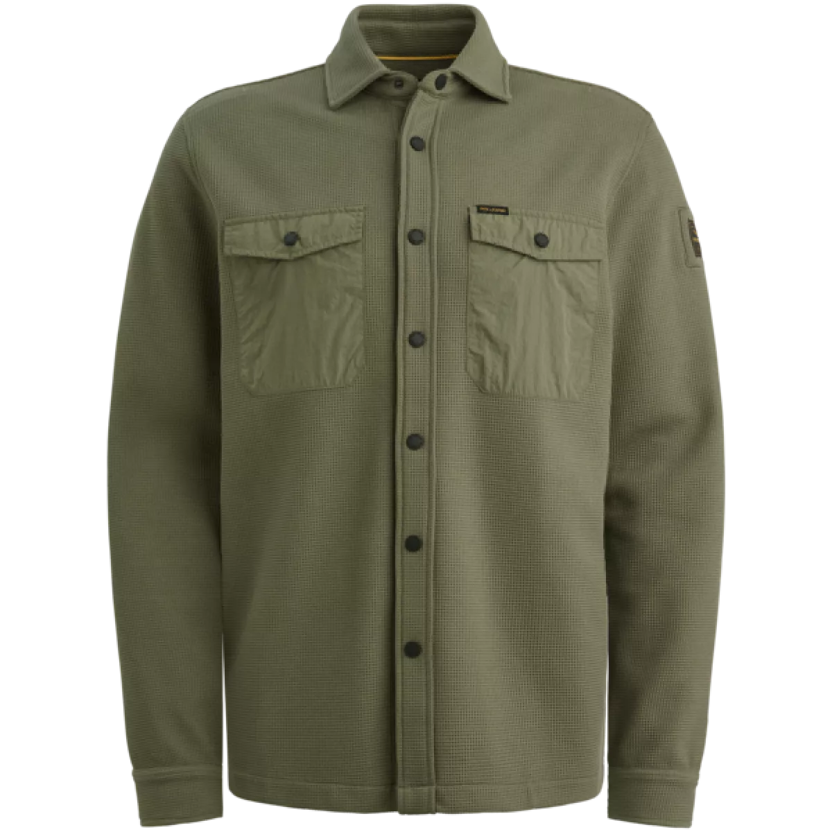 PME Legend PME Legend LONG SLEEVE SHIRT Waffle Jersey Groen tinten