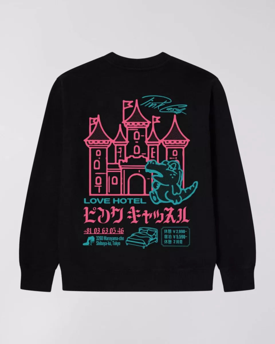 Edwin Edwin Pink Castle Sweat Zwart