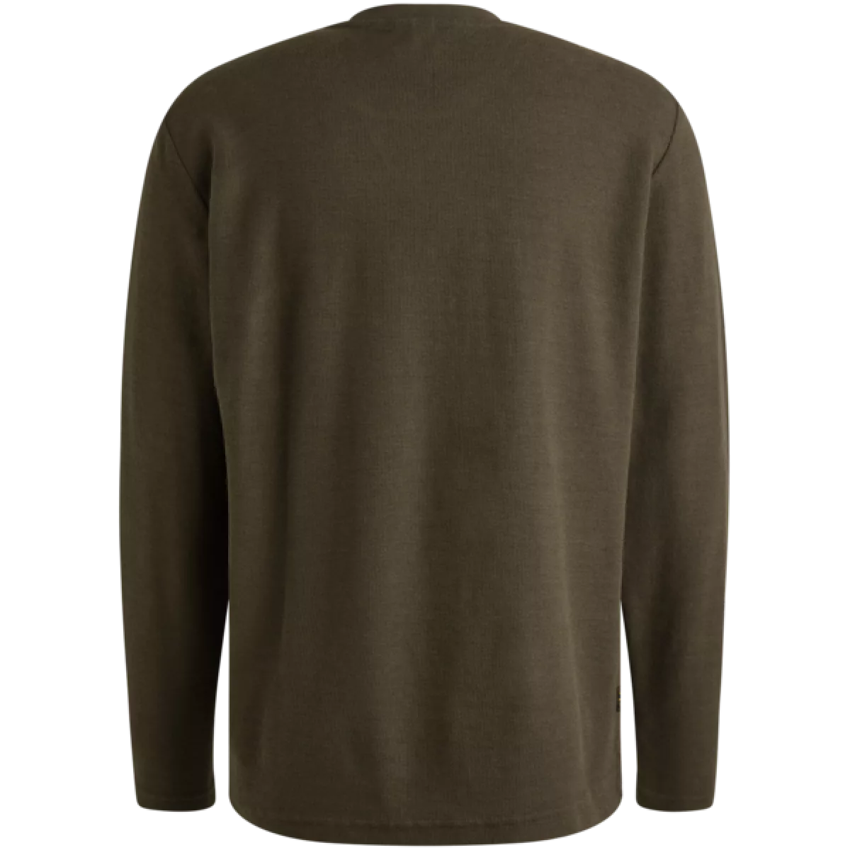 PME Legend PME Legend Long sleeve r-neck structured piqu Donker groen