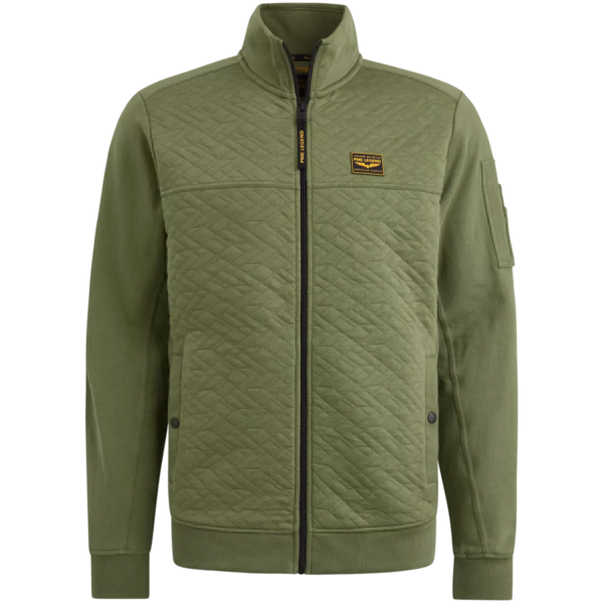 PME Legend PME Legend Zip jacket jacquard interlock swea Groen