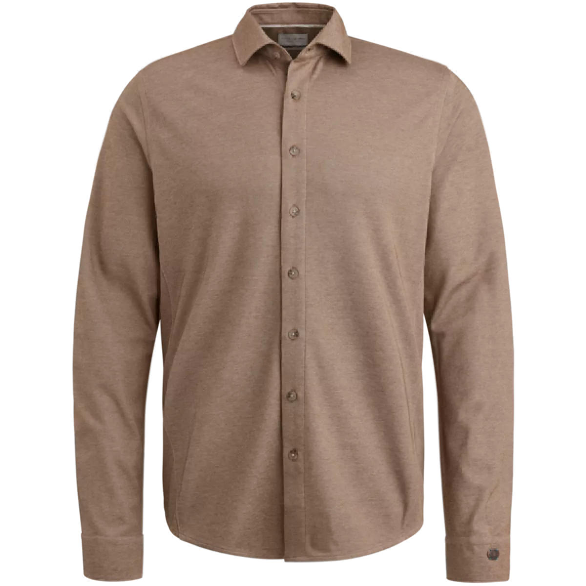 Cast Iron Cast Iron Long Sleeve Shirt CF Tec 2 Tone In Bruin Kastanje