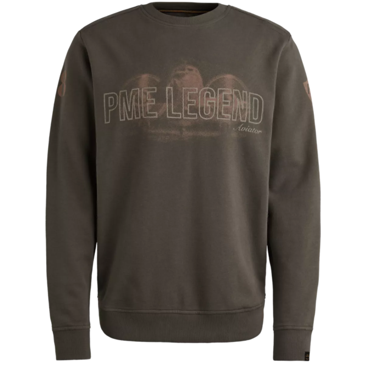 PME Legend PME Legend Crewneck chest print Donker groen