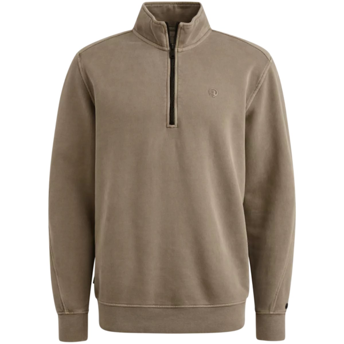 Cast Iron Cast Iron Half zip collar regular fit beige